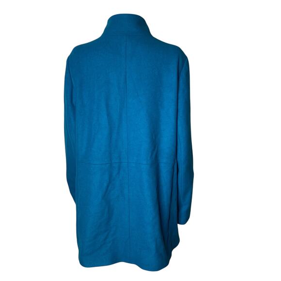 J. Jill Coat Peacock Womens Large Teal Button Front Fleece New - Picture 2 of 10